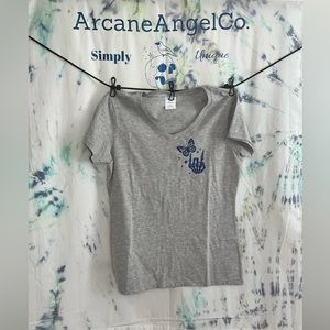 Weird moms build character skeleton and butterfly grey v neck t-shirt